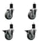 Service Caster 4'' Gray Poly Wheel Swivel 1-3/4'' Expanding Stem Caster Set 2 Brakes, 4PK SCC-EX20S414-PPUB-2-PLB-2-134 - alternate 1